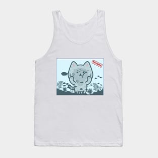 Cute cat in front of fishbowl Tank Top